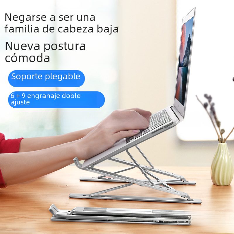 Aleación de aluminio soporte del ordenador portátil escritorio aumento la altura refrigeración rack soporte metal plegable elevación marco base