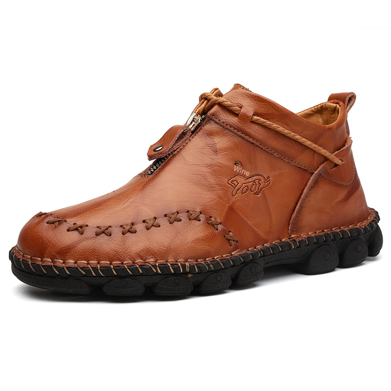 865 Bottom Single Boot Soft Sole Short Boots Men's Retro Dad Boots Ethnic Style Shoes