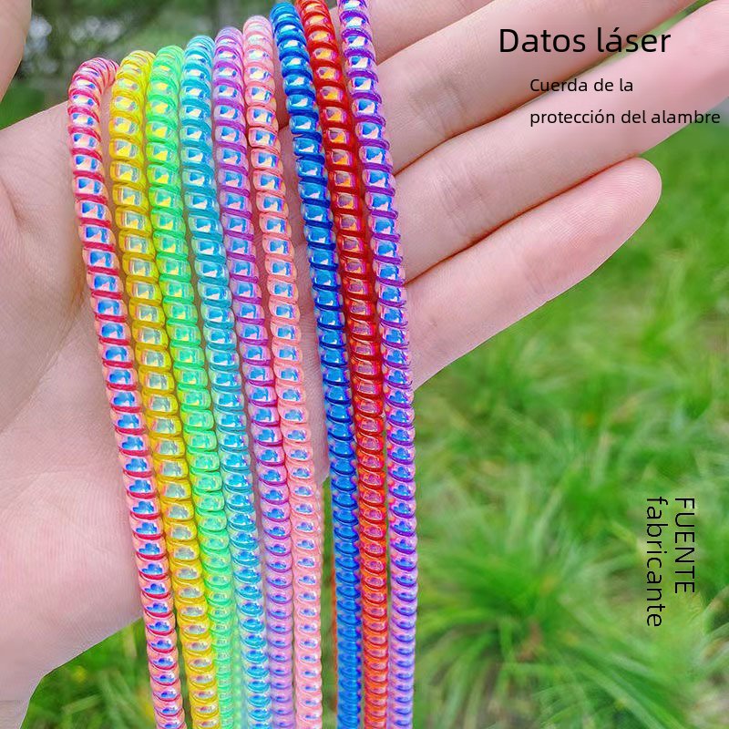 Nuevo Cable de datos láser de 1,4 m, cubierta de cuerda protectora, línea de protección de bobina de resorte, accesorios de ordenador Digital duraderos