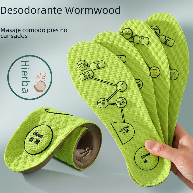 Desodorante de ajenjo Plantilla de masaje transpirable de los hombres desodorante absorbente del sudor fragancia-Retención engrosada cómoda de las mujeres de larga duración super suave anti-dolor