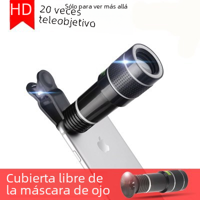 Nuevo 20 veces teleobjetivo de teléfono móvil HD lente de cámara externa zoom enfoque lente de teléfono móvil traje