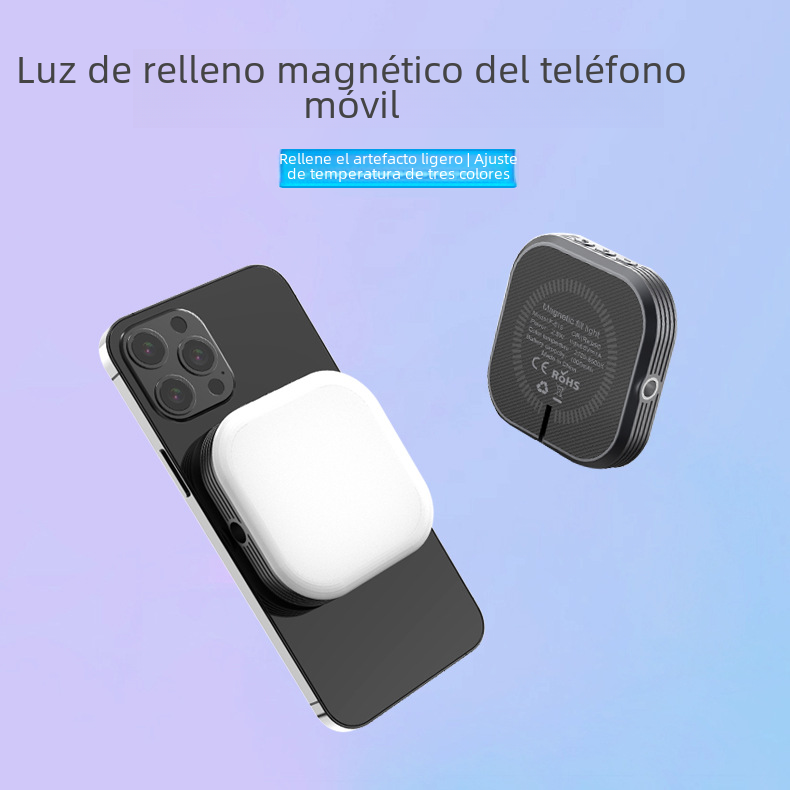 Luz de bolsillo de 1000 mA Luz de tofu caliente de tres colores F-622 transfronteriza nueva Mini Luz de relleno de teléfono móvil magnético
