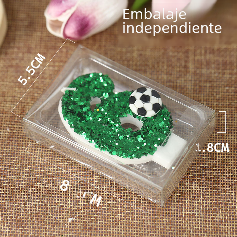 Nuevas velas con números para niños, velas para pastel de cumpleaños de fútbol, especiales para comercio electrónico transfronterizo, artículos más vendidos de Amazon