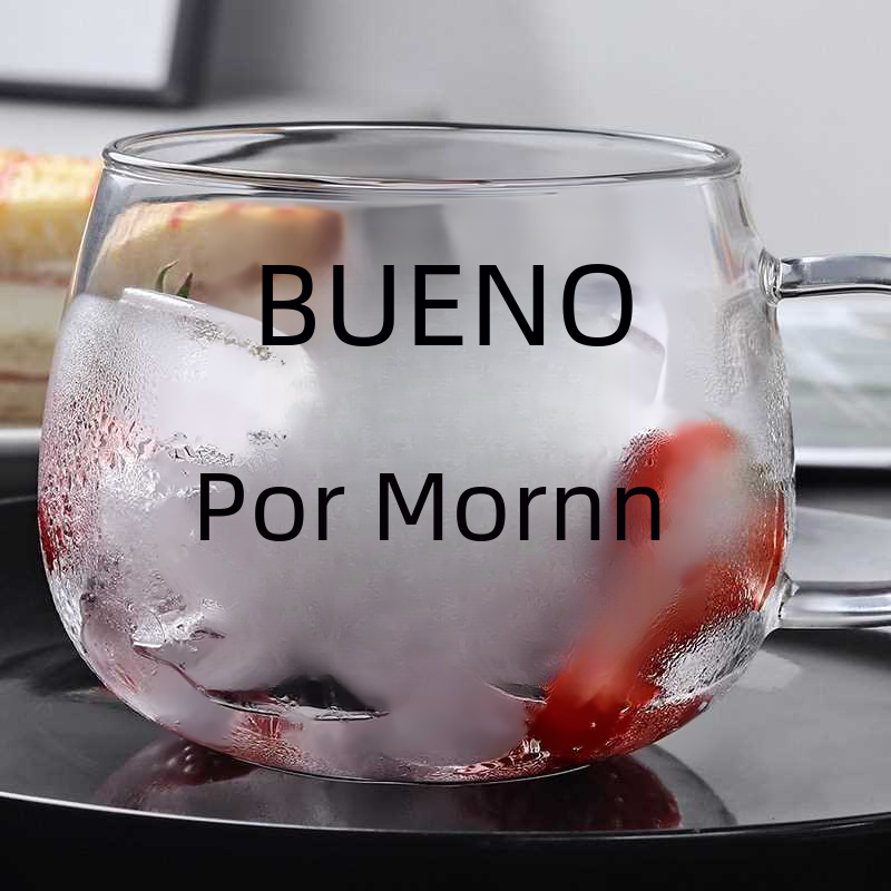 Ronda simple taza divertida buena mañana vidrio café leche taza hogar transparente beber taza con mango taza de una sola capa