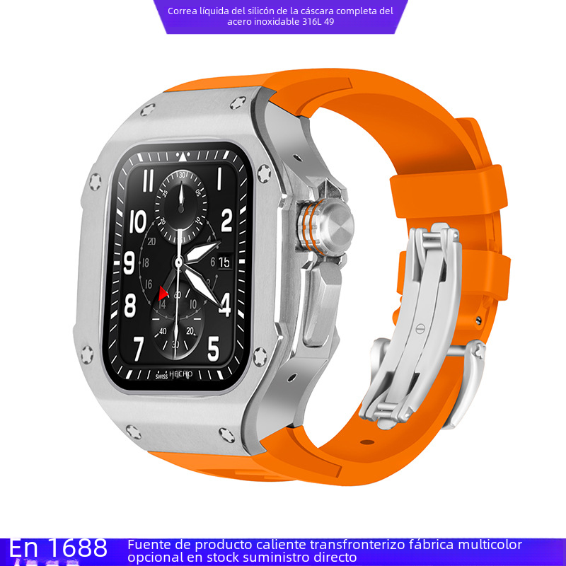 Para iwatch ultra49 reloj correa de Apple Correa protectora Shell 316L Acero inoxidable Richard cambiado al traje