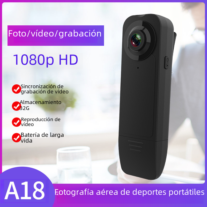 A18 alta definición 1080p gran angular visión nocturna cámara de acción para deportes al aire libre Mini videocámara Digital Clip trasero