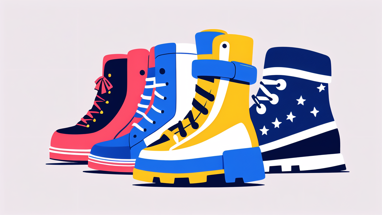 New Fashion boots in a color gradient, featuring Feet Underwear style elements.