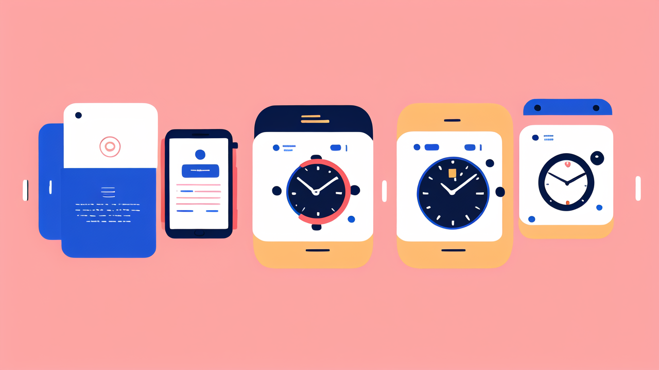 Fila Watches mobile app interface concept, featuring wearable technology displays.