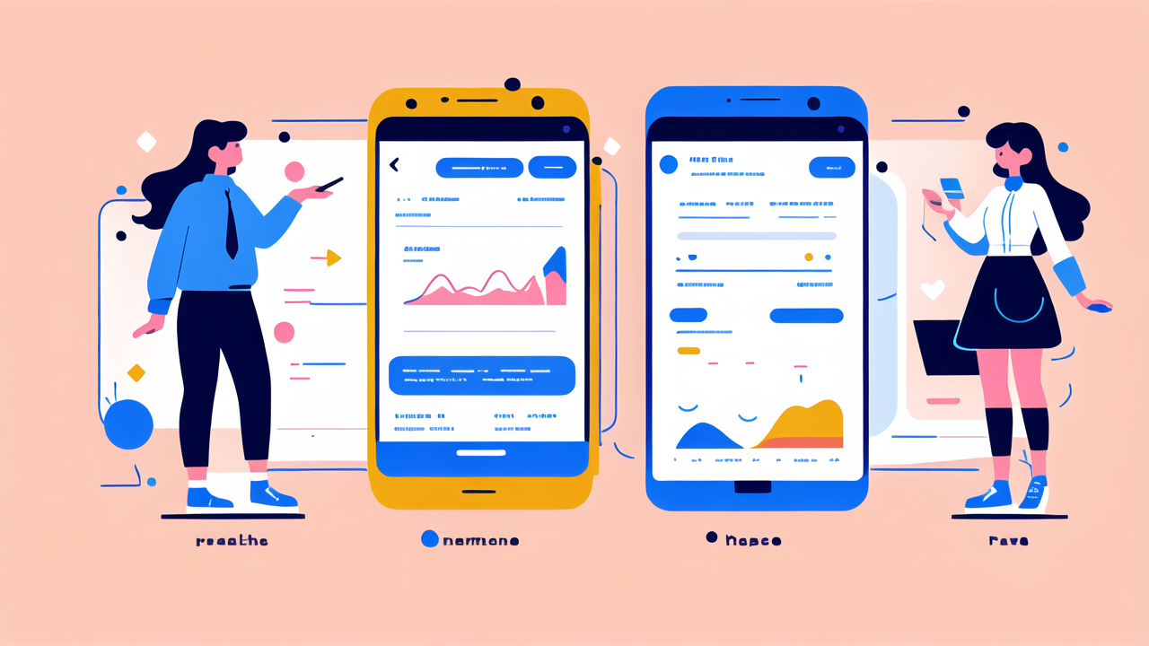 evolution of smart watches, Two women interact with smartphones, symbolizing connectivity and smartwatches evolution.