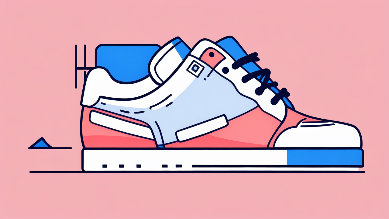 Stylized white sneaker illustration highlighting streetwear fashion trends.