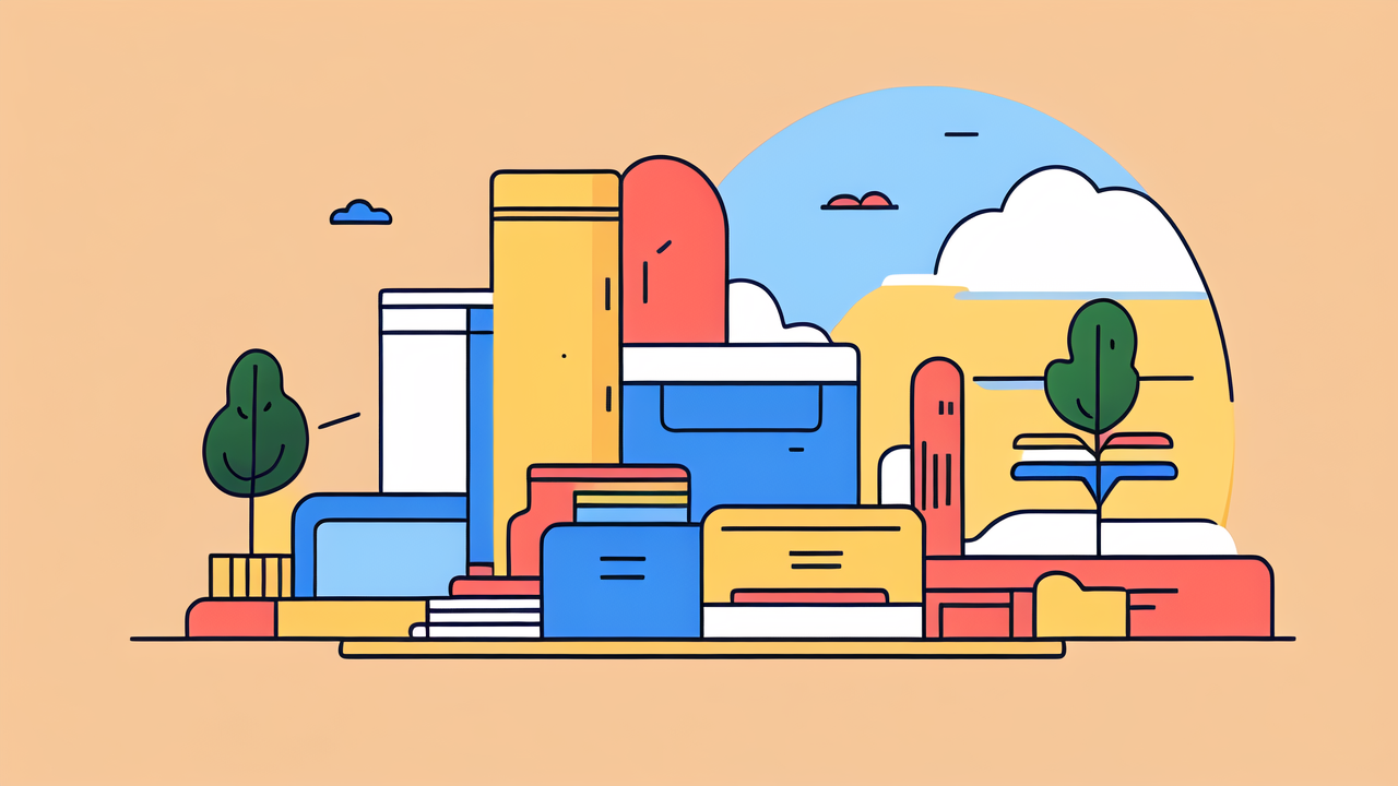 Colorful cityscape with vibrant buildings, minimalist style, Skin Boots, sustainable shoes