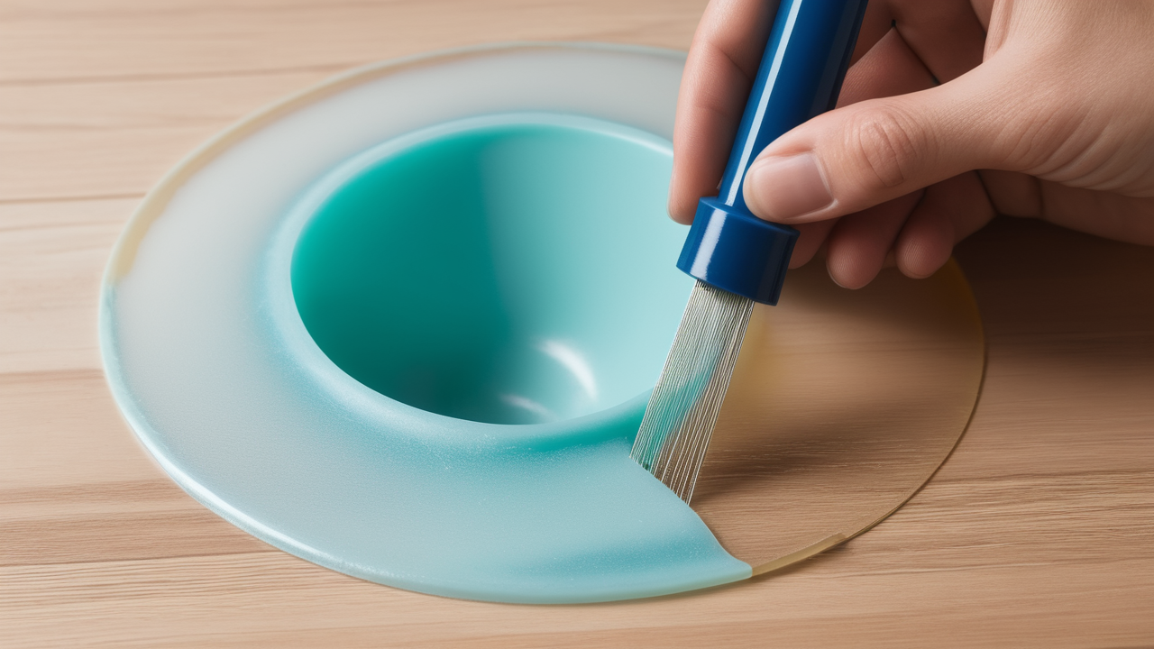 epoxy resin kits with molds, Epoxy windchime molds in blue, yellow, and orange against a light blue wall.