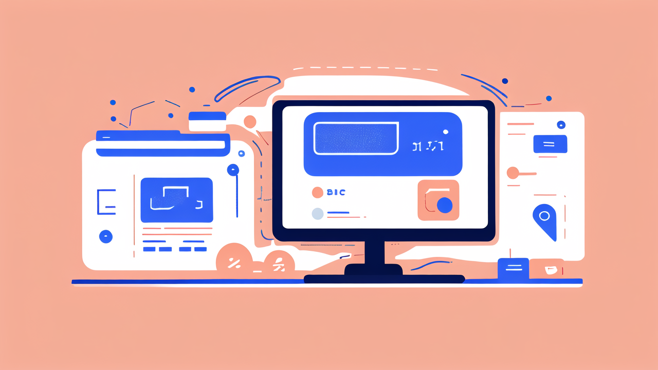 Smartwatch with laptop and tablet illustrating technology adoption on pink background