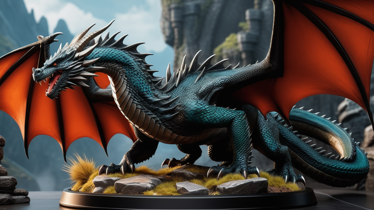 Blue dragon figurine created with a Dragon Silicone Mold, perfect for DIY Dragon Decor.