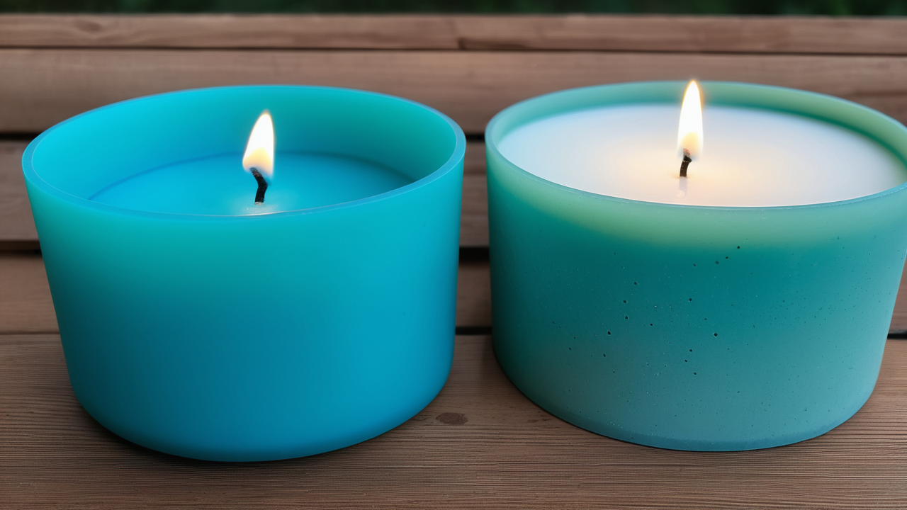 concrete molds for sale, Concrete candle molds on shelf with candles and succulent plant, serene indoor setting