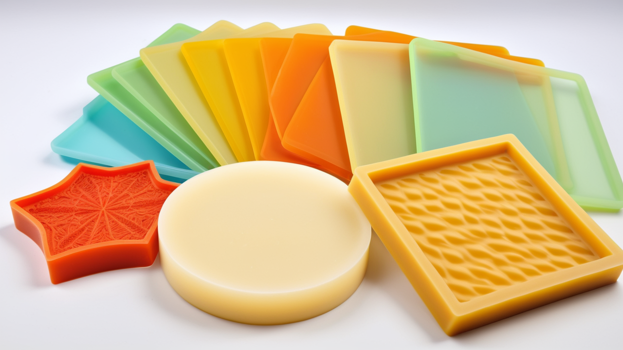 Resin coaster molds in vibrant silicone gradient with white mold centerpiece
