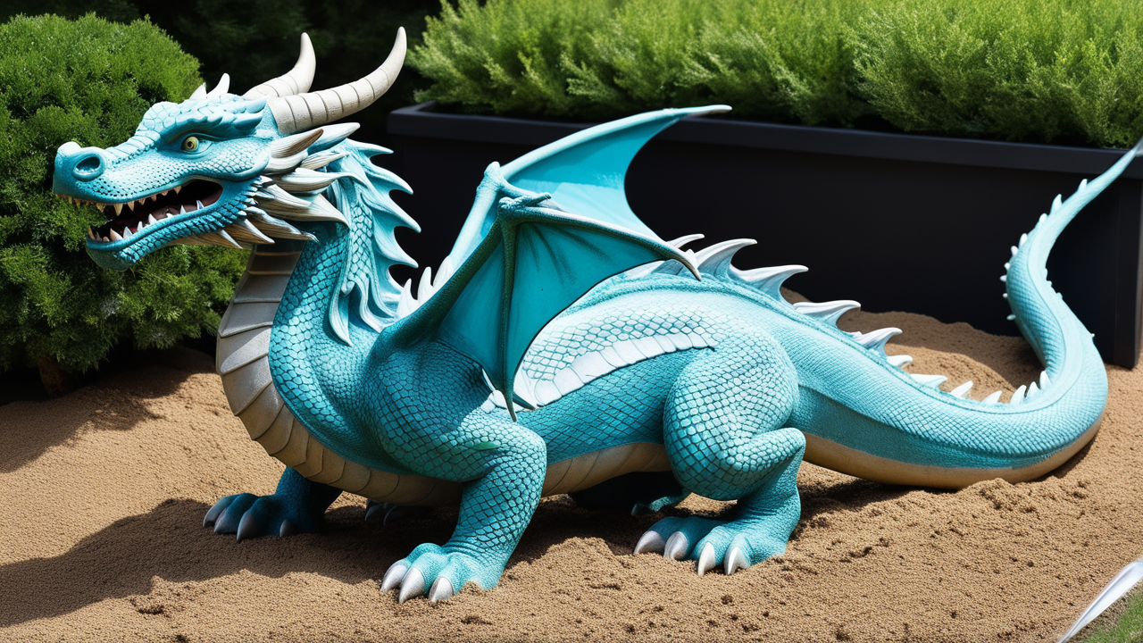 detailed blue Crystal Dragon DnD figurine on rocky terrain, perfect for DIY Dragon Decor
