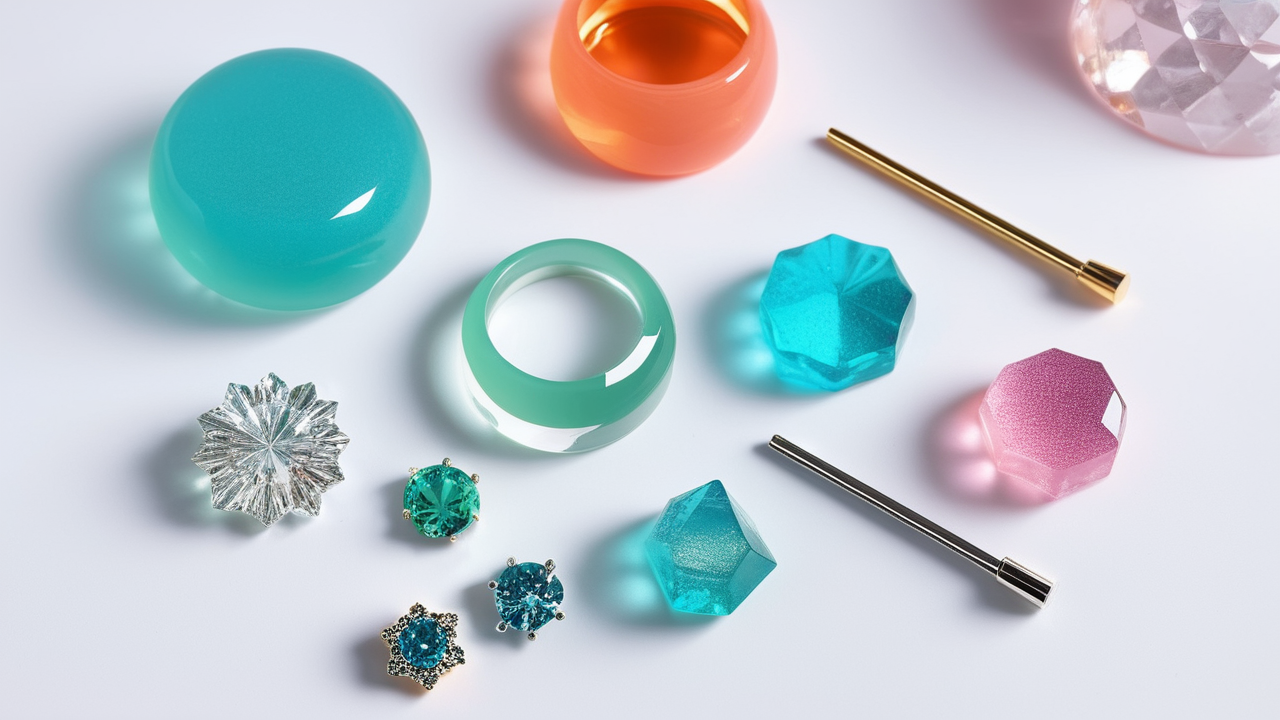 Trio of colorful rings from Resin Jewelry Kit highlighting diverse resin molds