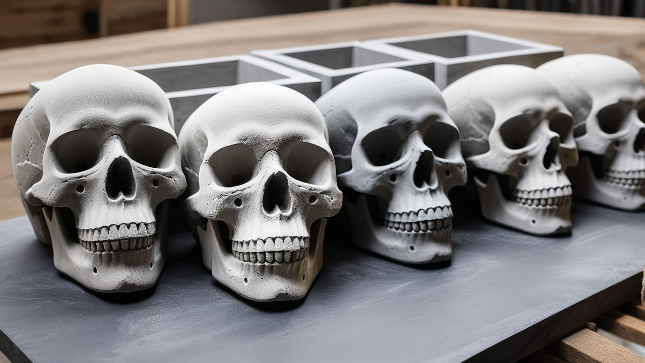 concrete skull mold